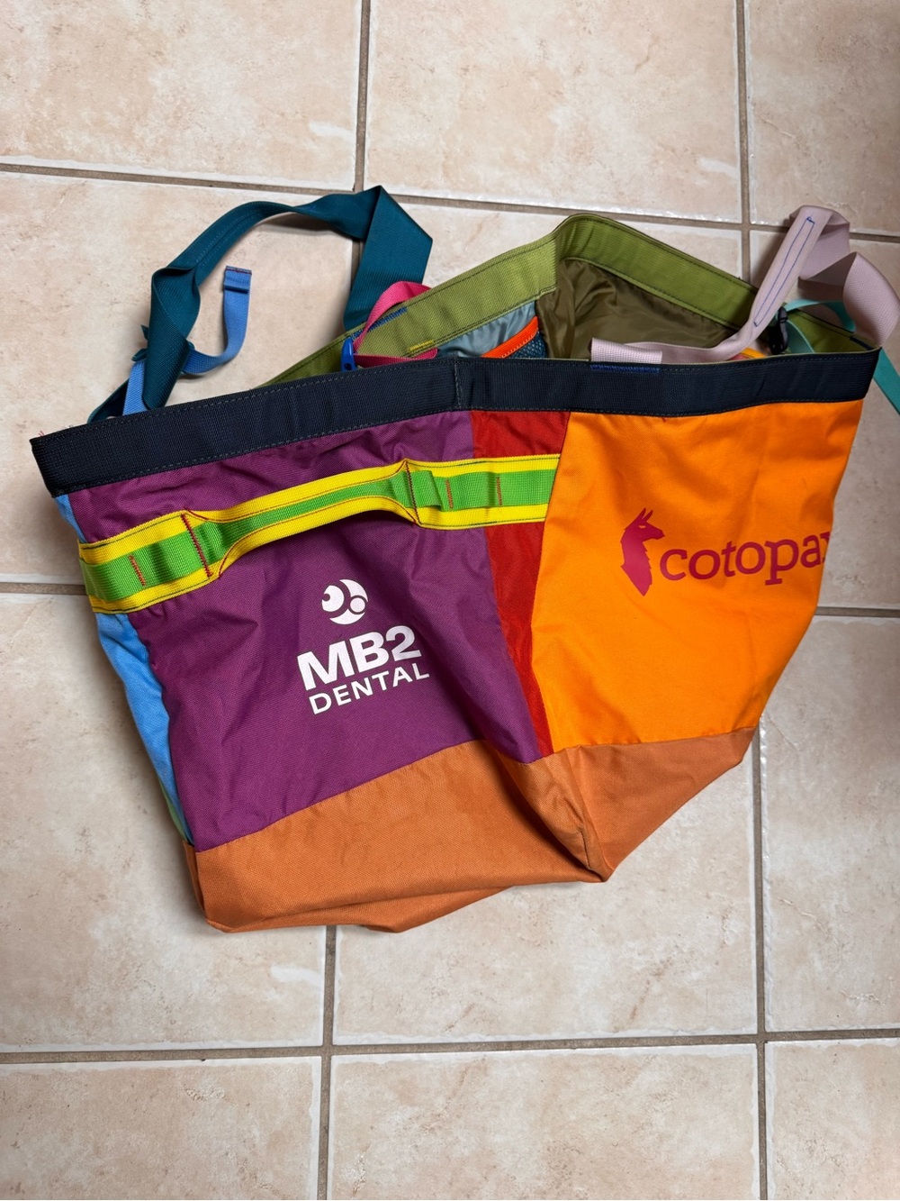 cotopaxi Multicolor Tote Bag with Orange Center and Rust Base - Picture 16 of 16